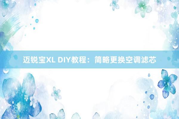 迈锐宝XL DIY教程：简略更换空调滤芯